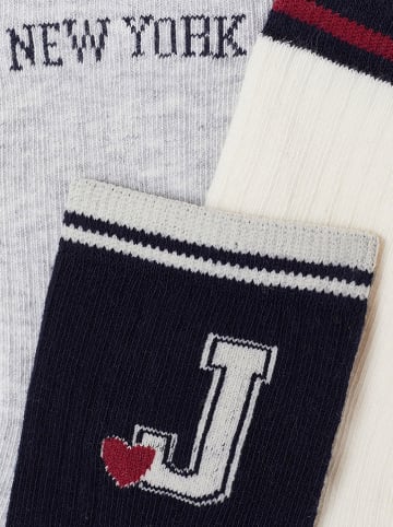 vertbaudet 3er-Set: Socken in Weiß/ Grau/ Dunkelblau