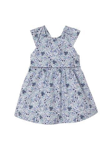 vertbaudet Kleid in Weiß/ Blau