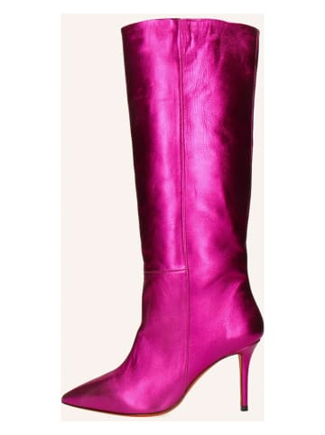 MELVIN & HAMILTON Skórzane botki "Lisa" w kolorze różowym