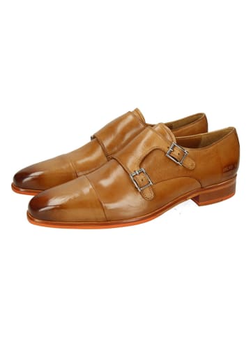 MELVIN & HAMILTON Leren monkstraps "Lance 1" lichtbruin