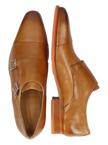 MELVIN & HAMILTON Leren monkstraps "Lance 1" lichtbruin