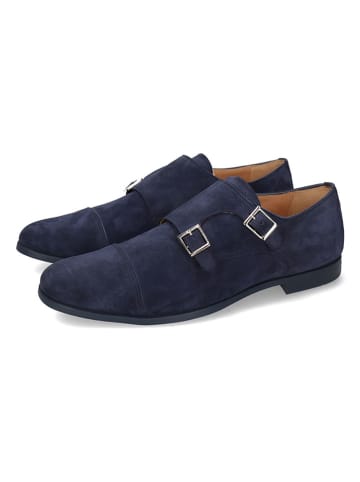 MELVIN & HAMILTON Leren monkstraps "Corentin 2" donkerblauw