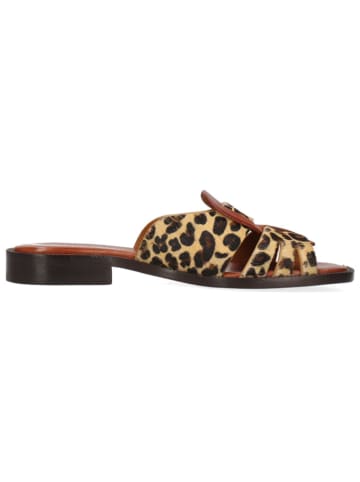 MELVIN & HAMILTON Leren slippers "Everly 4" lichtbruin/geel/zwart