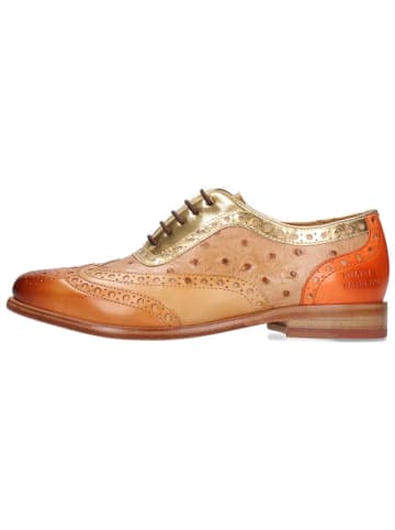 MELVIN & HAMILTON Leren veterschoenen "Selina 56" lichtbruin/goudkleurig