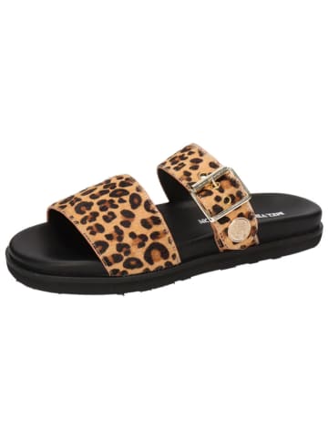 MELVIN & HAMILTON Leren slippers "Siri 5" lichtbruin/zwart