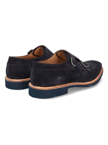 MELVIN & HAMILTON Leren monkstraps "Dino 4" donkerblauw