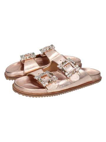 MELVIN & HAMILTON Skórzane klapki "Eve 1" w kolorze różowozłotym