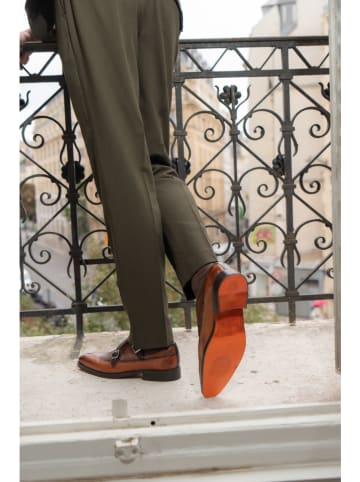 MELVIN & HAMILTON Leren monkstraps "Lawrence 4" lichtbruin