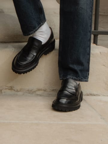 MELVIN & HAMILTON Leder-Mokassins "Matteo 1" in Schwarz