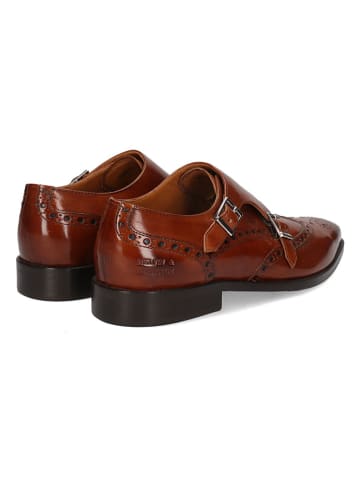 MELVIN & HAMILTON Leren monkstraps "Martin 2" lichtbruin