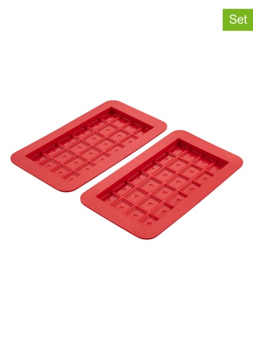 Dr. Oetker 2er-Set: Silikon-Schokoladenformen "SüßeTafel" in Rot