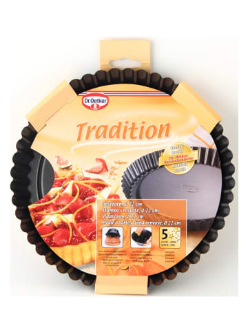 Dr. Oetker Forma "Tradition" w kolorze czarnym do ciasta owocowego - Ø 22 cm