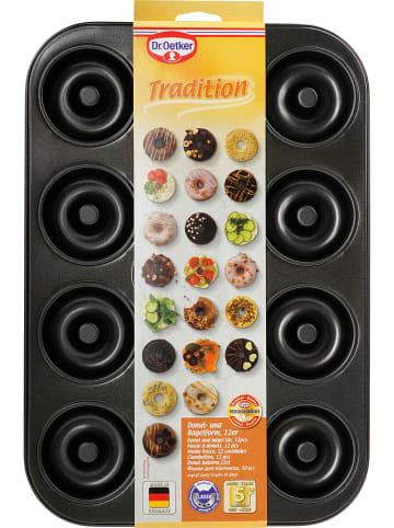 Dr. Oetker Donut-Backform "Tradition" in Schwarz - (B)38,5 x (H)2 x (T)26,5 cm