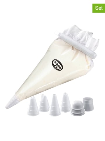 Dr. Oetker 2er-Set: Einweg-Spritzbeutel in Transparent/ Weiß