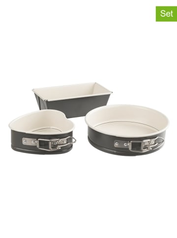 Dr. Oetker 3tlg. Mini-Backformen-Set "Exclusive" in Anthrazit/ Weiß