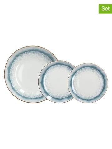 Tognana 18-delige serviesset "Madison Oasi" wit/blauw