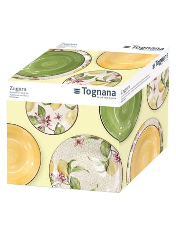 Tognana 18-częściowy zestaw talerzy "Vela Zagara" w kolorze zielono-żółtym