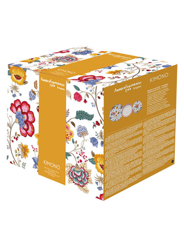 Tognana 18tlg. Tafelservice "Moon Kimono" in Weiß/ Gelb/ Rot