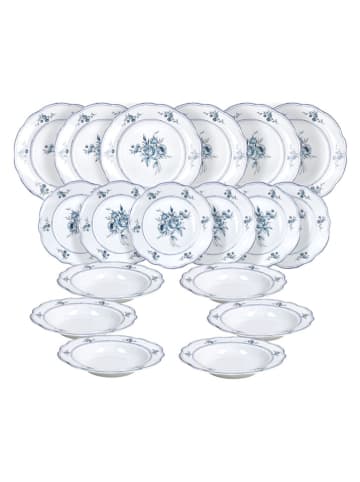 Tognana 18-delige serviesset ''Heritage Florals'' wit/blauw