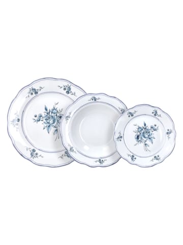 Tognana 18-częściowy zestaw "Heritage Florals" w kolorze biało-niebieskim