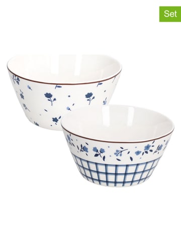 Tognana 6er-Set: Schalen "Iris" in Weiß/ Blau - Ø 14 cm