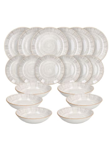Tognana 18-delige serviesset ''Madison Virtuo'' wit/beige