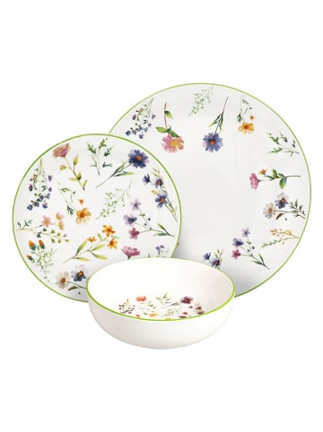 Tognana 12tlg. Tafelservice "Edge Juliette" in Weiß/ Rosa/ Lila