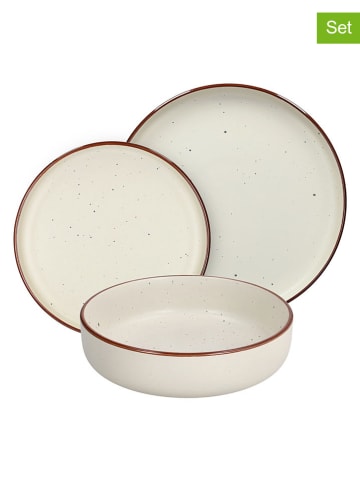 Tognana 18-delige serviesset "Ardenne Avorio" crème/bruin