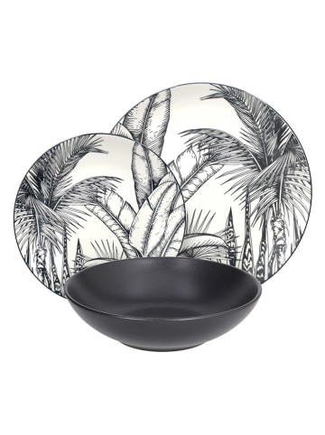 Tognana 18-delig tafelservies "Malindi" zwart/wit