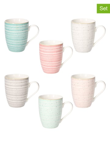 Tognana 6-delige set: koffiekoppen "Iris Pepper Bamboo" meerkleurig - 340 ml
