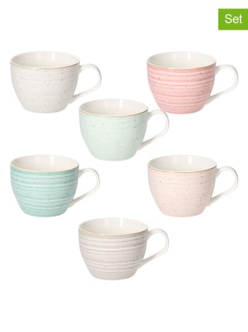 Tognana Kubki jumbo (6 szt.) "Iris Pepper Bamboo" ze wzorem - 420 ml