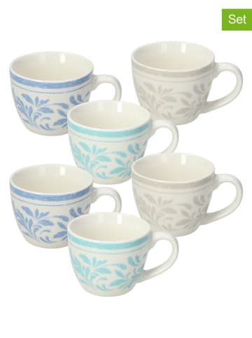 Tognana Kubki (6 szt.) "Iris Celine" w kolorze niebiesko-turkusowo-jasnoszarym - 80 ml