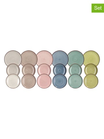 Tognana 18-częściowy zestaw talerzy "Urban Pastel" ze wzorem