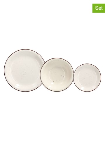 Tognana 18tlg. Tafelservice "Louise Stay" in Creme/ Braun