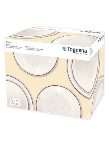 Tognana 18tlg. Tafelservice "Louise Stay" in Creme/ Braun