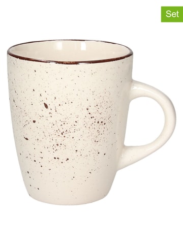 Tognana 6-delige set: koppen "Louise" wit/bruin - 340 ml