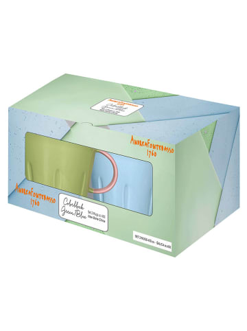 Andrea Fontebasso 1760 2er-Set: Jumbotassen ''New Milk'' in Grün/ Hellblau - 400 ml