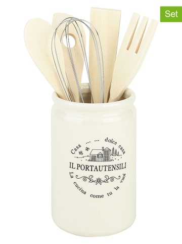 Tognana 6-delige set: keukenhulpjes "Dolce Casa La Casa Di Campagna"crème/zilverkleurig