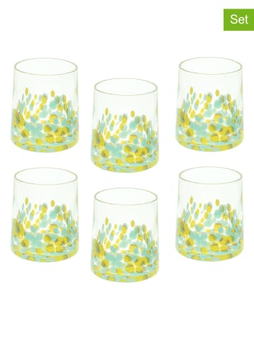Andrea Fontebasso 1760 6er-Set: Gläser "Venezia" in Türkis/ Gelb - 300 l
