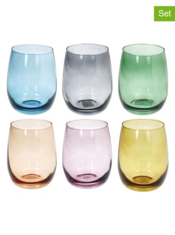 Tognana 6-delige set: glazen ''Tulip'' meerkleurig - 400 ml