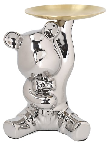 Tognana Decoratief dienblad "Bear" zilverkleurig - (B)18 x (H)19 x (D)16 cm