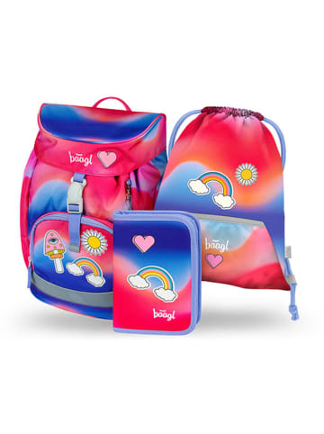 BAAGL 3tlg. Schulranzen-Set "Core Airy Rainbow Red"