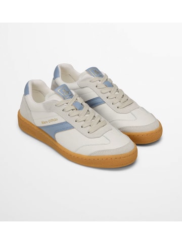 Marc O'Polo Shoes Leren sneakers wit/lichtblauw