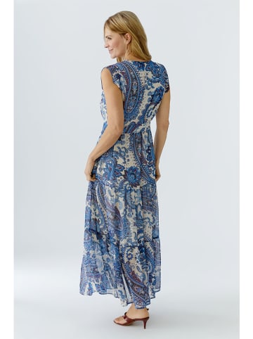 Oui Kleid in Blau/ Creme