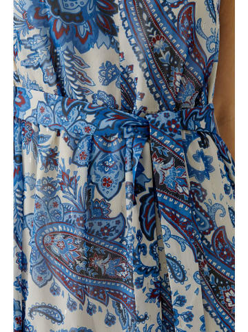 Oui Jurk blauw/crème