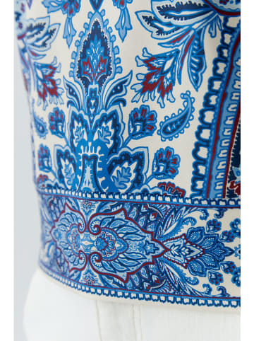 Oui Blouse blauw/crème