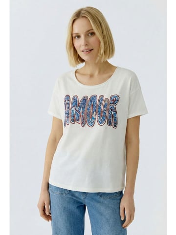 Oui Shirt crème/blauw