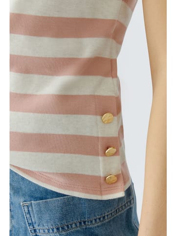 Oui Shirt in Creme/ Rosa