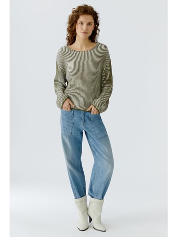 Oui Pullover in Khaki/ Creme