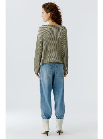 Oui Pullover in Khaki/ Creme